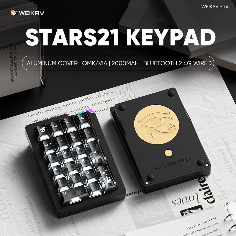 Keyboard Numpad Separate - WEIKAV Stars21 Keyboard Keypad Aluminium Nirkabel