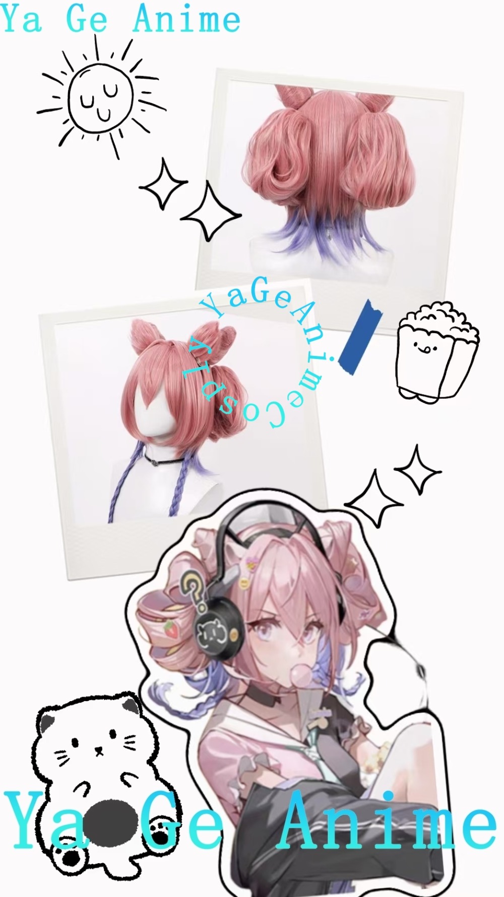 Gaming Accessories Korea - Wig Cosplay Arknights Eureka Simulasi Kulit