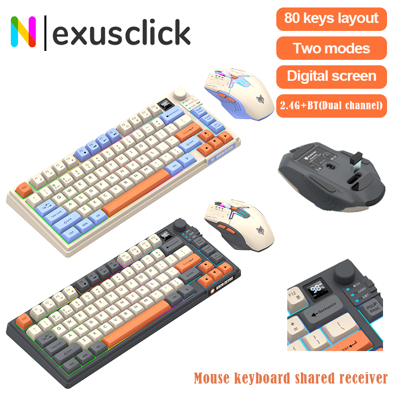 Gaming Accessories Combo - Kombo Keyboard Mouse Premium Dual-Mode 2.4G+Bluetooth,