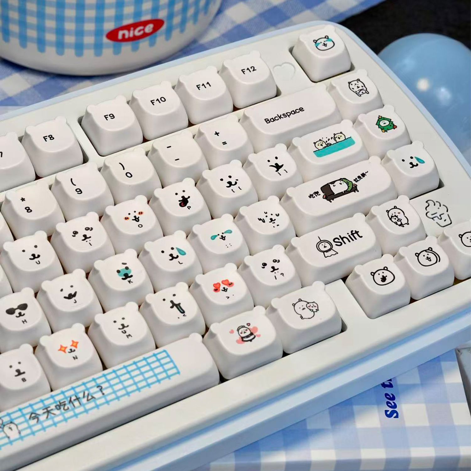 Gaming Accessories In Japan - Keycap PBT Beruang Kartun Lucu Kawaii,