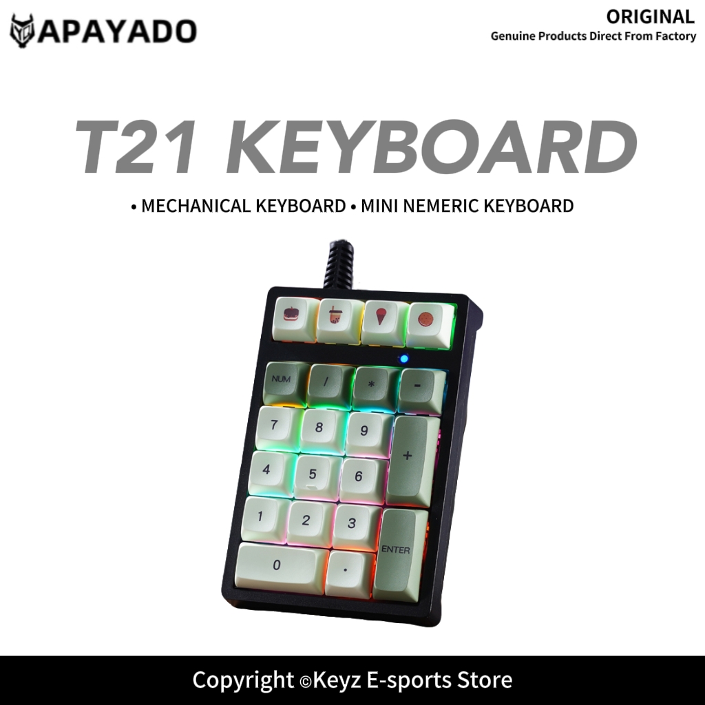 Keyboard Numpad Separate - Keypad Mini Berkabel 21 Tombol Lampu