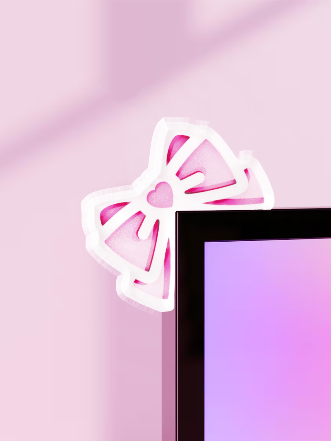 Gaming Accessories Pink - Dekorasi Monitor Pita Kawaii Aksesori PC