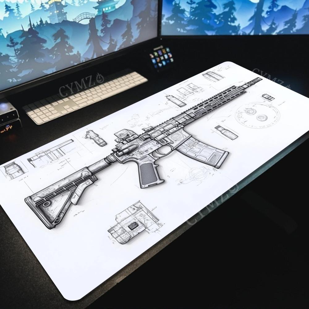 Gaming Accessories Drawing - Alas Meja Mouse Pad Besar Motif