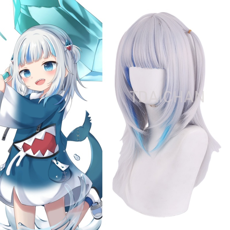 Wig Cosplay Gawr Gura 2025, Ra - Gaming Accessories Korea ulasan dan harga