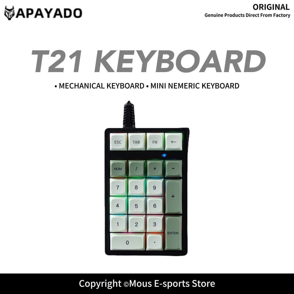 T21 APAYADO Keypad Numerik Ber - Keyboard Numpad Separate ulasan dan harga