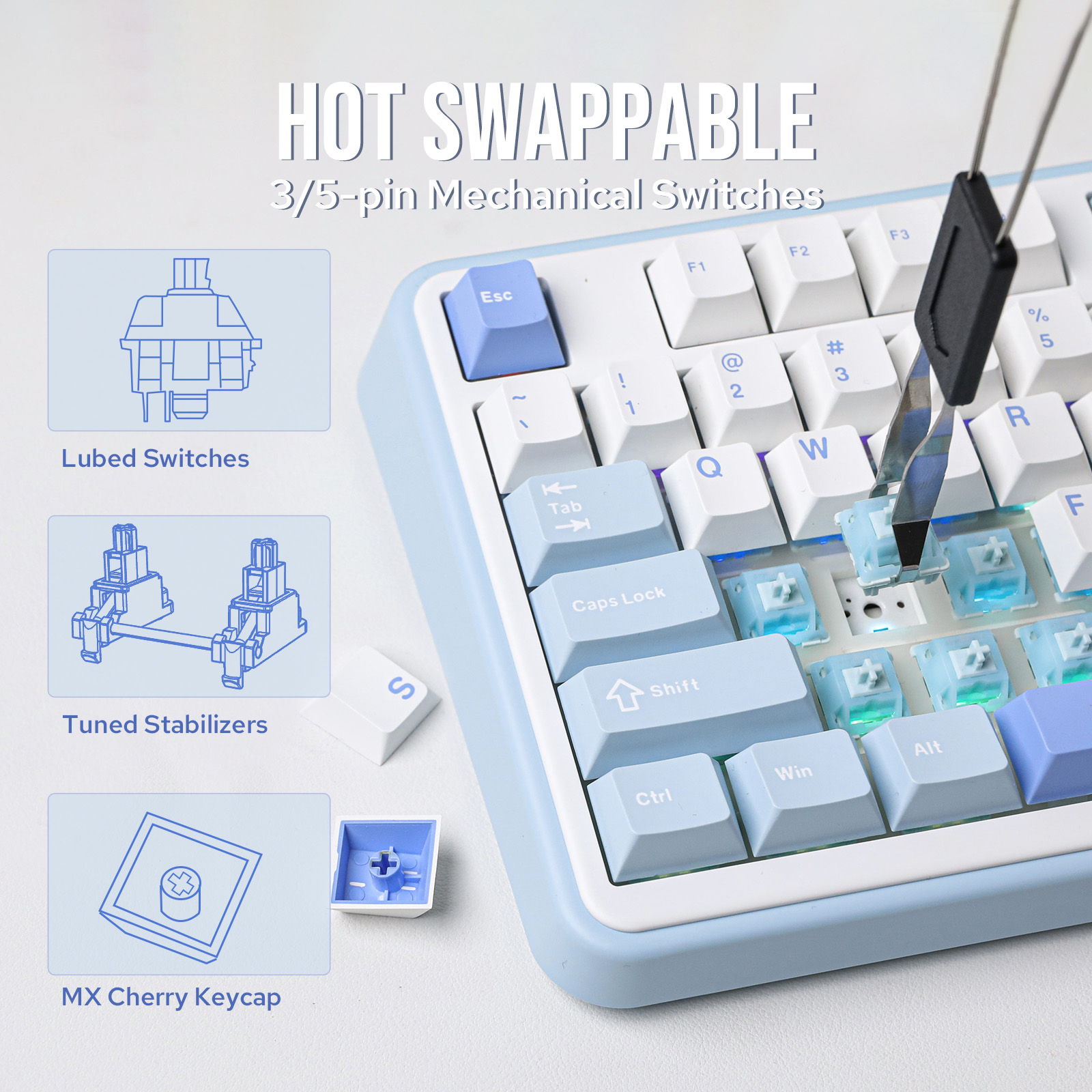 EPOMAKER TH99/TH99 Plus 96% QW - Keyboard Numpad Separate ulasan dan harga