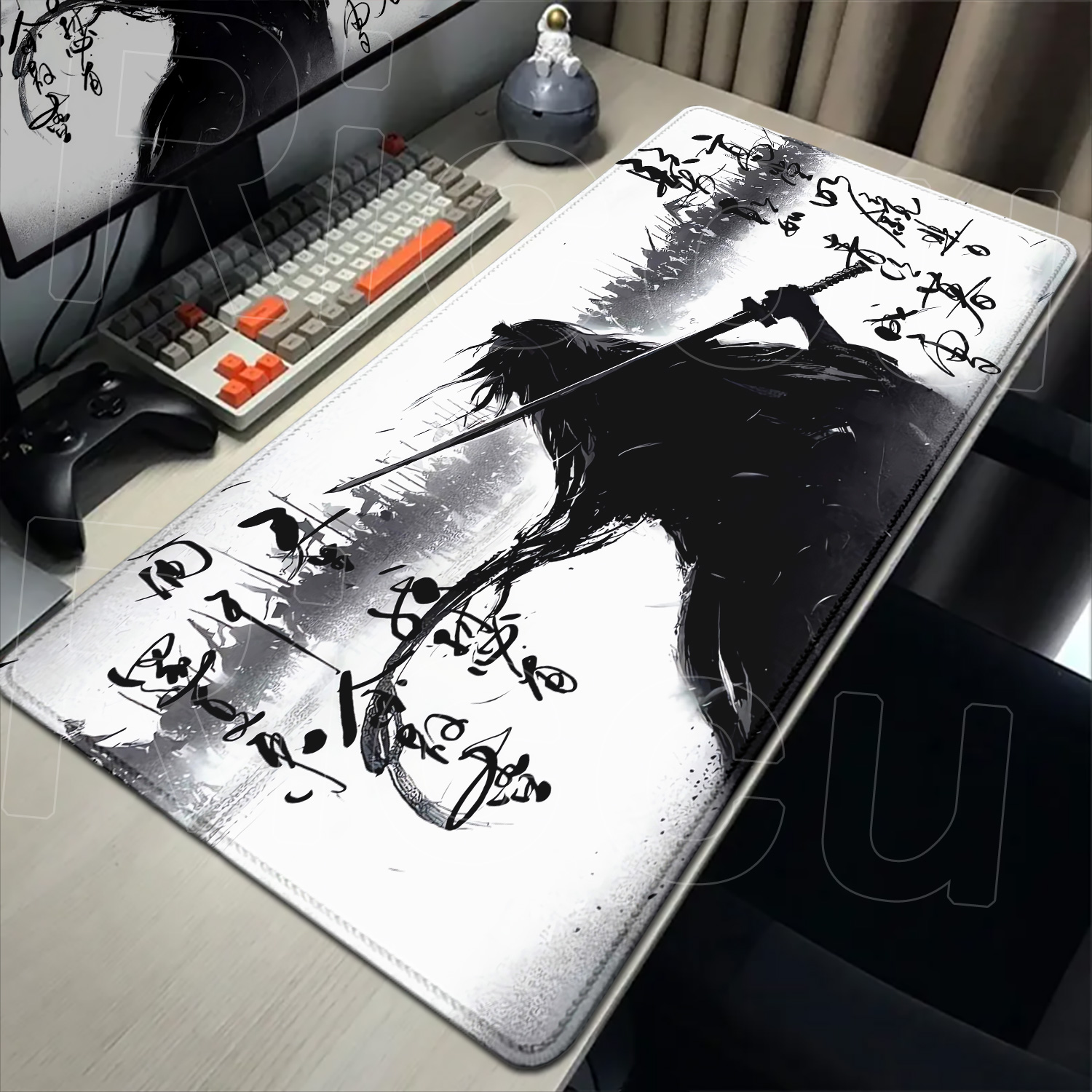 Samurai Warrior Gambar Hitam P - Gaming Accessories Drawing ulasan dan harga