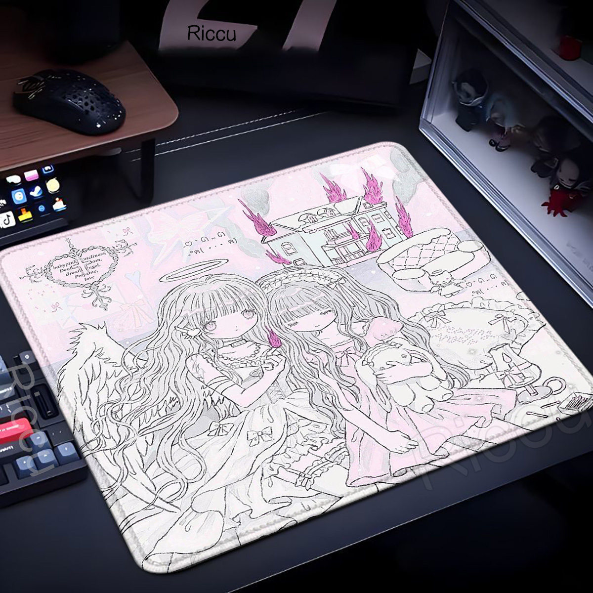 XL Sleepy Angel Pink Mouse Pad - Gaming Accessories Pink ulasan dan harga